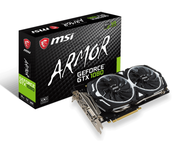 MSI Gaming GeForce GTX 1080 ARMOR 8G OC GDDR5X VR Ready Graphics Card