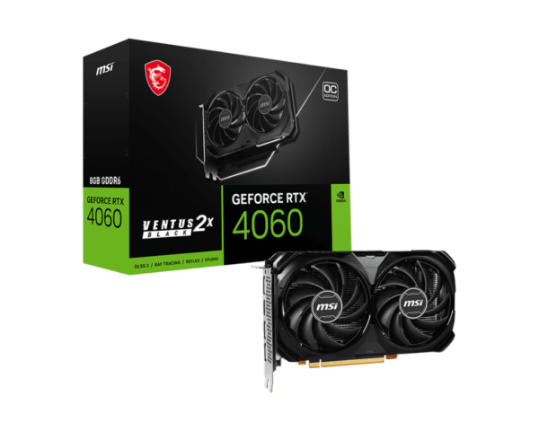 MSI Ventus GeForce RTX 4060 8GB GDDR6 PCI Express 4.0 x8 ATX Graphics Video Card