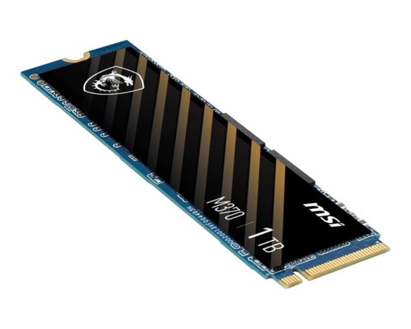 MSI SPATIUM M370 NVMe M.2 1TB Internal SSD PCIe Gen3 NVMe 1.3 3D NAND 1600 TBW
