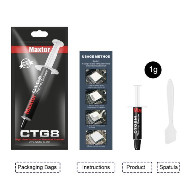 Maxtor Thermal CTG8 12.8W/mk thermal paste,Gaming grade CPU/GPU/