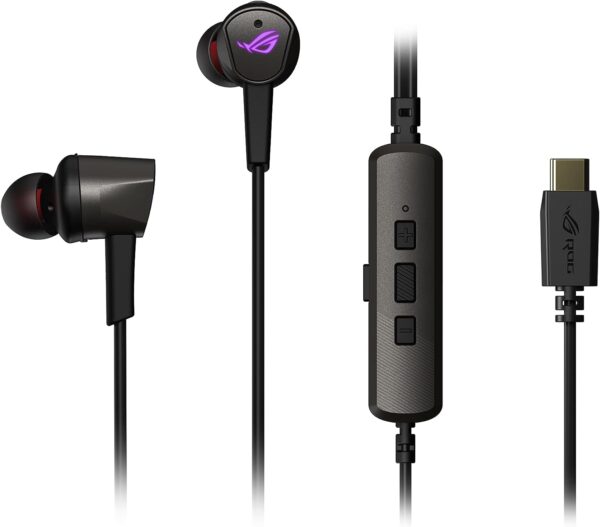 ASUS ROG Cetra II in-Ear Gaming Headphones | Earbuds, Microphone, Active Noise Canceling (ANC), USB-C, Silicon Tips