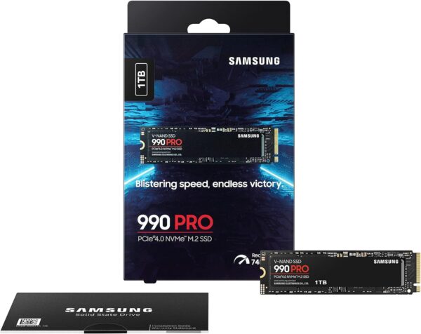 Samsung 990 PRO 1TB PCIe Gen4. X4 NVMe M.2 Internal SSD (MZ-V9P1T0B/AM)