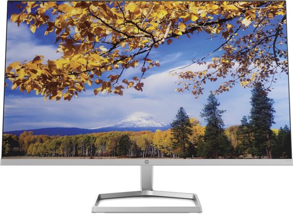 HP M27f Monitor - 27 Inch Screen, Full HD IPS Display, 75Hz, 5ms Response Time, VGA, 2xHDMI, TFT Monitor Silver/Black