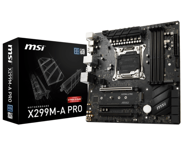 MSI X299M-A PRO LGA 2066 SATA 6Gb/s Micro ATX Intel Workstation Motherboard