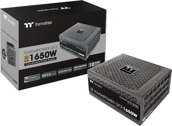 Thermaltake - Toughpower GF3 1650W 80 PLUS Gold PCIe Gen 5 ATX 3.0 Ready Rtx 4000 Ready Fully Modular Power Supply - Black