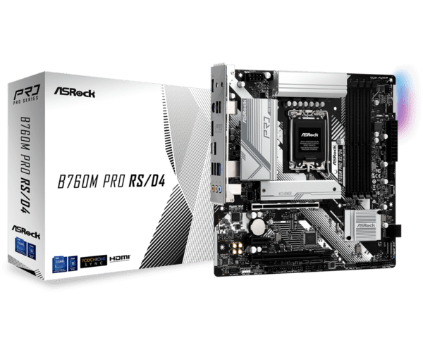 ASRock B760M PRO RS LGA 1700 Intel B760 SATA 6Gb/s Micro ATX Motherboard