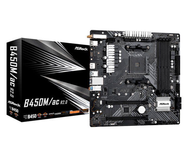 Asrock B450M/AC R2.0 AM4 Promontory B450 SATA 6Gb/S Micro ATX AMD Motherboard