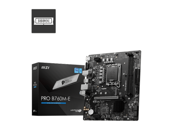 MSI PRO B760M-E DDR5 LGA 1700 Micro-ATX Gaming Motherboard