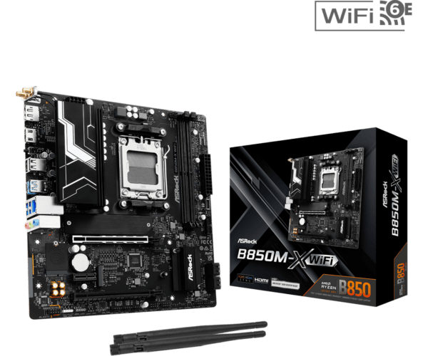 ASRock B850M-X WiFi AM5 AMD B850 SATA 6Gb/s Micro ATX Gaming Motherboard