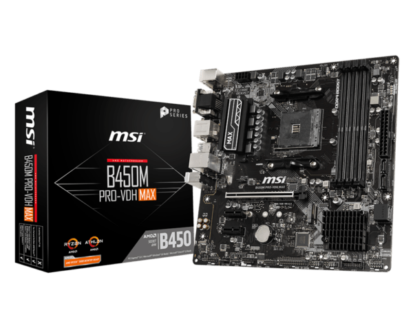 MSI PRO B450M PRO-VDH MAX AM4 Micro ATX AMD Motherboard