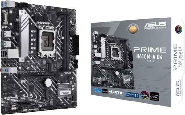 ASUS PRIME H610M-A D4 LGA 1700 Micro-ATX Motherboard
