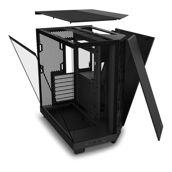 NZXT H6 Flow Panoramic Glass Mid-Tower Airflow PC Case Black