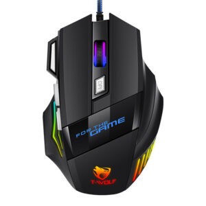 Gaming Mouse, Ergonomic RGB Gaming Mouse Wired with Adjustable DPI
