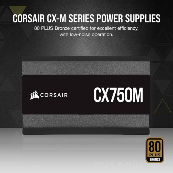 CORSAIR CX-M Series CX750M 750W 80 PLUS Bronze Semi-Modular Power Supply