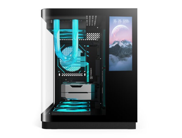 SOEYI V332R Curved Tempered Glass 6'' Lcd Display Screen Gaming Pc Case