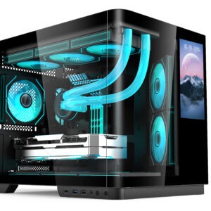 SOEYI V332R Curved Tempered Glass 6'' Lcd Display Screen Gaming Pc Case