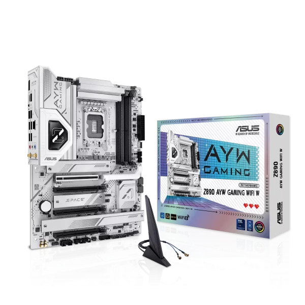 ASUS Z890 AYW Gaming WiFi W Intel Core Ultra LGA 1851 ATX White Motherboard