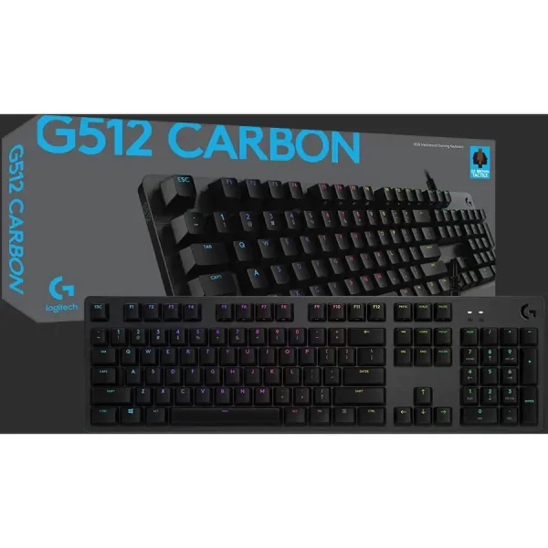 Logitech G512 LIGHTSYNC RGB Mechanical Gaming Keyboard (Carbon, GX Brown Tactile)