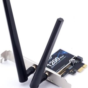 AC1200 PCIe WiFi Card for Gaming Desktop PC Bluetooth Dual Band Wireless Network Card For Gaming and Streaming