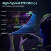AC1200 PCIe WiFi Card for Gaming Desktop PC Bluetooth Dual Band Wireless Network Card For Gaming and Streaming