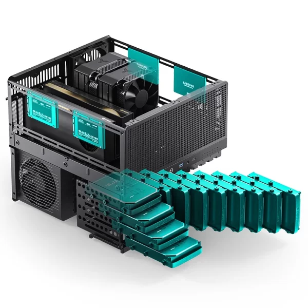 JONSBO N5 NAS, E-ATX,12HDD+4SSD Drive Bay GPU AI SERVER Storage Computer Pc Case