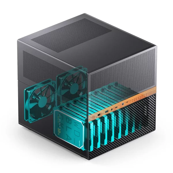 JONSBO N6 NAS Case, Micro ATX PC Case,9HDD/SSD Drive Bay Hot Swap