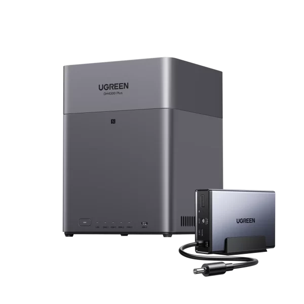 UGREEN NAS DH4300 Plus 4-Bay Desktop NASync, Support Capacity 120TB, Remote Access, AI Photo Album, Beginner Friendly System, 8GB LPDDR4X RAM, 2.5GbE, 4K HDMI, Network Attached Storage(Diskless)