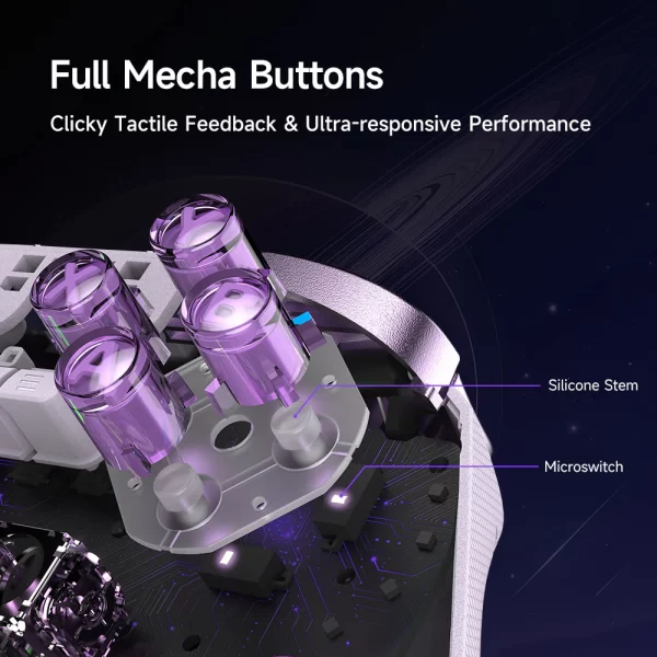 EasySMX D10 Wireless Game Controller TMR Anti-Drift Joysticks, Dual-Mode Triggers, 1000Hz Polling, Mechanical Buttons, RGB – Bluetooth Gamepad for PC/Switch/Switch2/iOS/Android with Charging Dock