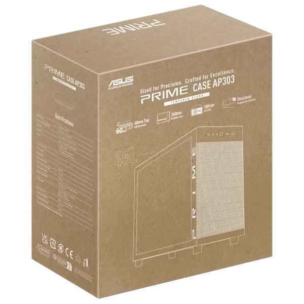 ASUS Prime AP303 Tempered Glass Compact ATX Gaming Case