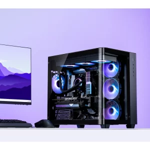 JONSBO TK-3 One-Piece Curved Glass ATX Mid Tower Gaming Pc Case Black