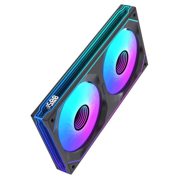 LOVINGCOOL Coherent LG Pro-240 PC Fan Digital Display Siamese Building Block ARGB Chassis Case Fan Black
