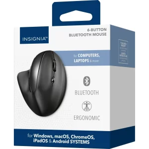 Insignia Bluetooth Wireless 6 Button Ergonomic Mouse - Black