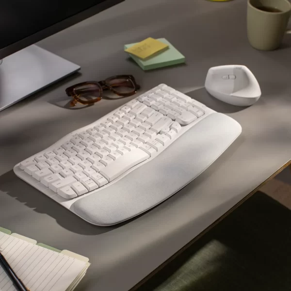 Logitech Wave Keys Wireless Ergonomic Keyboard (Off-White)