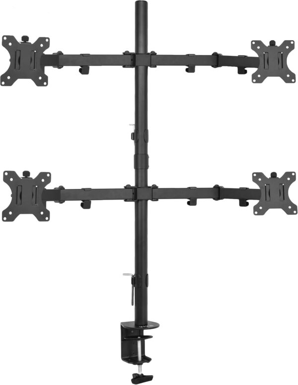 Zeno M624 Quad Stand Monitor Mount Arm Clamp Forex,Trading & Gaming Setup