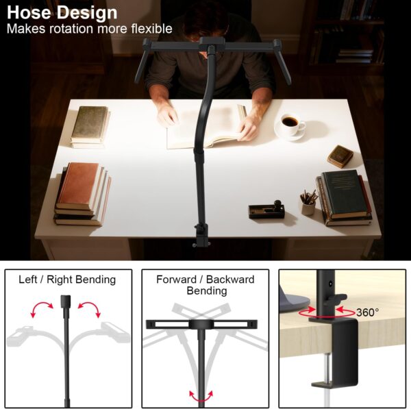 Led Desk Lamp with Clamp Flexible Gooseneck FDDL03-R Office