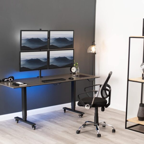 Zeno M624 Quad Stand Monitor Mount Arm Clamp Forex,Trading & Gaming Setup