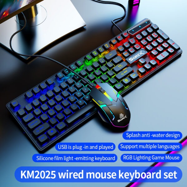 SOREX KM2025 Mechanical Wired Gaming Keyboard and Mouse Combo Rgb