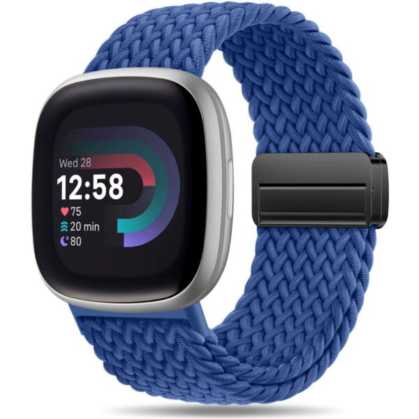 Fitbit Sense,Versa 3 4 Sports Smart Watch Strap Nylon Braided Loop Magnetic Buckle
