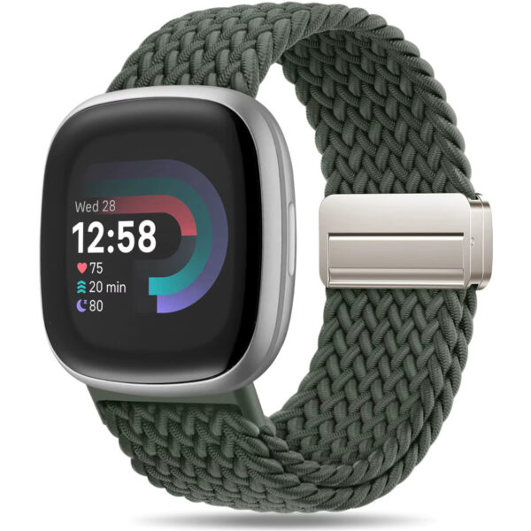 Fitbit Sense,Versa 3 4 Sports Smart Watch Strap Nylon Braided Loop Magnetic Buckle